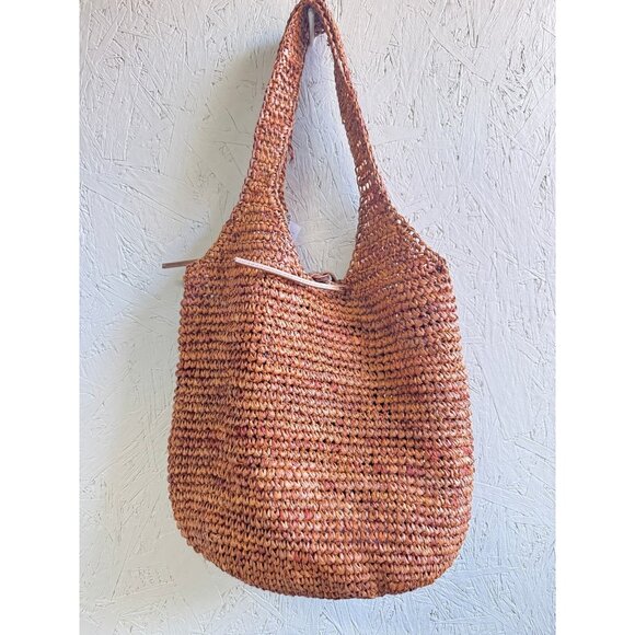 KURT KEIGER London raffia hobo shoulder bag + Dust bag Brown (Defective) - Picture 4 of 10